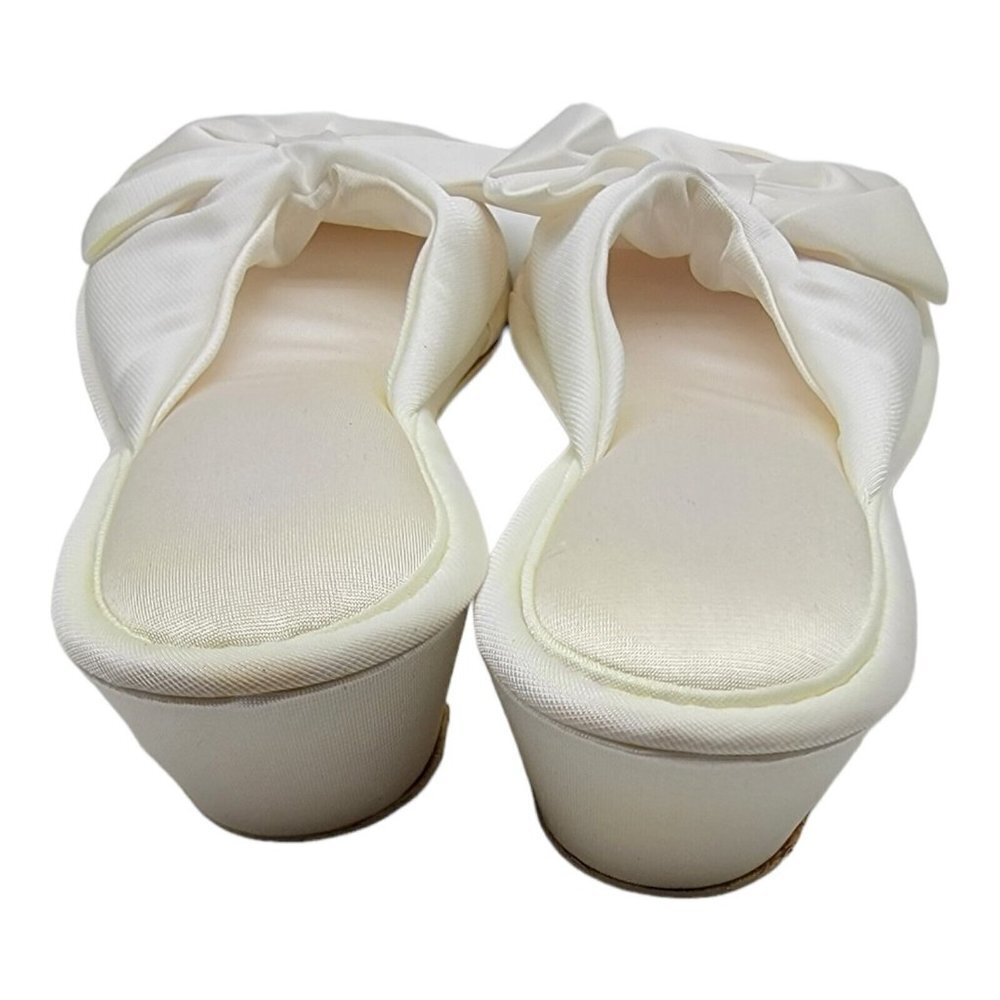 COPY - Vanity Fair Slippers Womens Sz L 8/9  Nylon Satin Peep Toe Vintage Made … - Picture 10 of 16